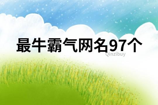 最牛霸气网名97个