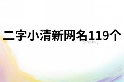 ​二字小清新网名119个