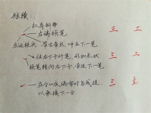 实用中性笔行楷连笔字，基本笔画部分图解9张