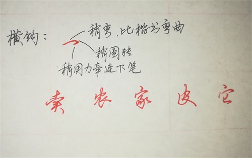 实用中性笔行楷连笔字，基本笔画部分图解9张