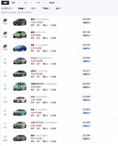 ​1月汽车销量榜TOP10盘点：星越L排名第一，国产品牌仍是销量主力